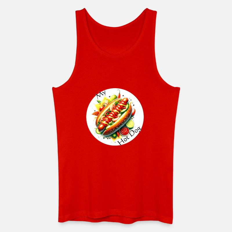 Farbexplosion Hotdog Kunst - Männer Bio Tank Top - Rot