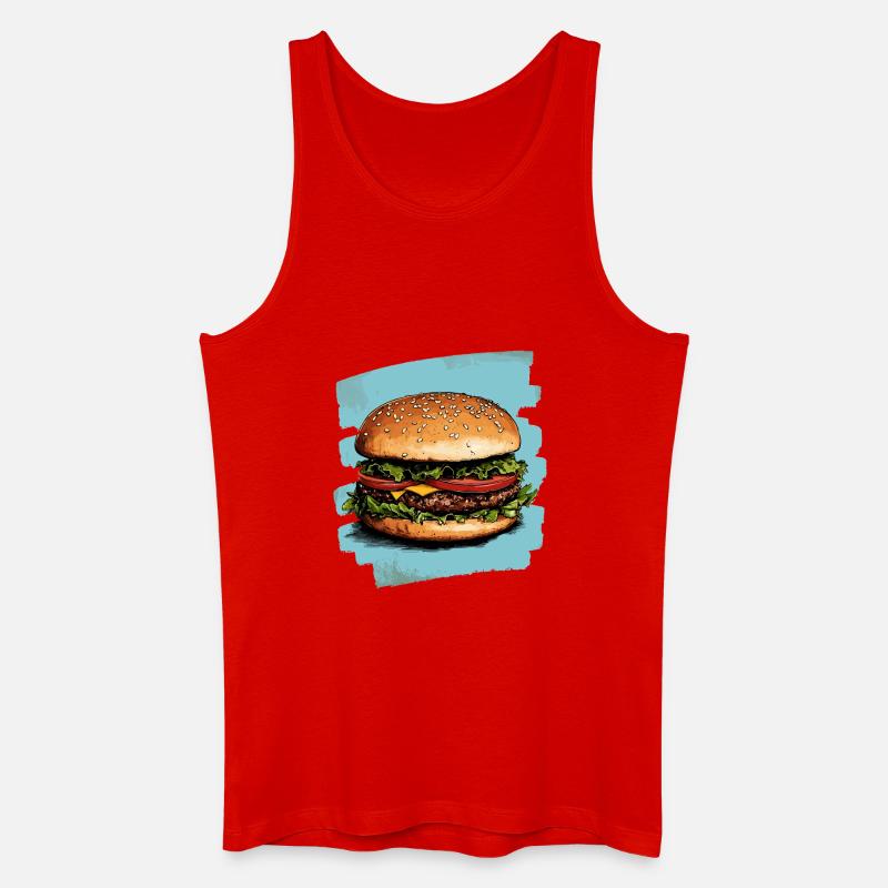 Burger Retro - Männer Bio Tank Top - Rot