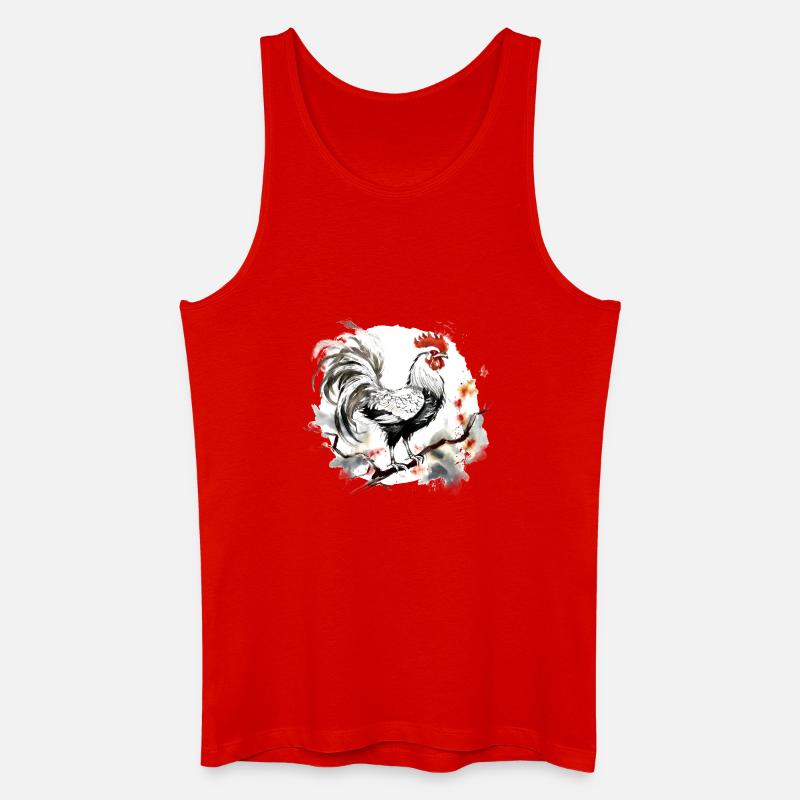 Chinesisches Sternzeichen Hahn - Männer Bio Tank Top - Rot