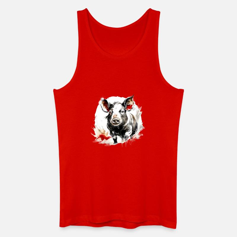 Chinesisches Sternzeichen Schwein - Männer Bio Tank Top - Rot
