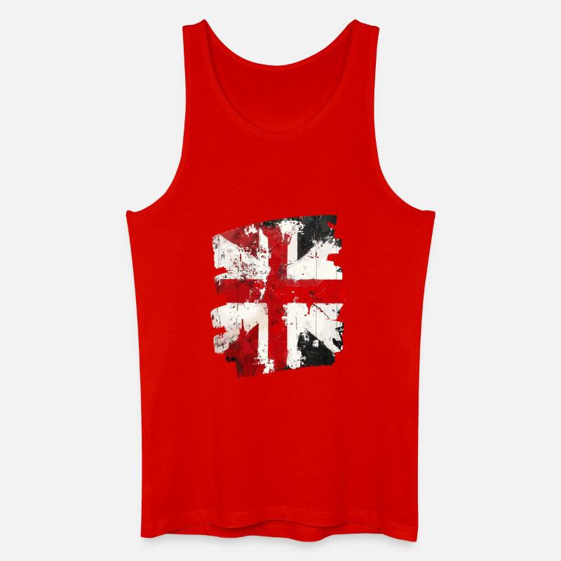 Dänemark Flagge Dannebrog - Männer Bio Tank Top - Rot