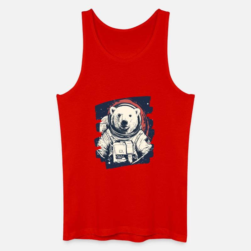 Eisbär Astronaut - Männer Bio Tank Top - Rot