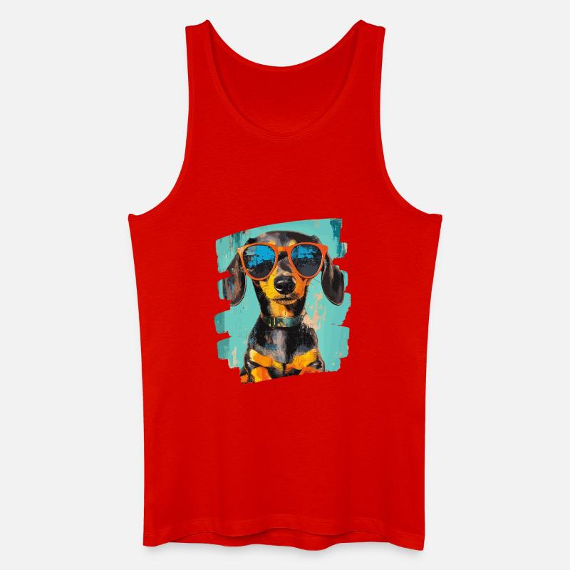 Dackel Dachshund - Männer Bio Tank Top - Rot