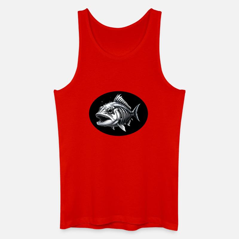 Fisch Skelett - Männer Bio Tank Top - Rot