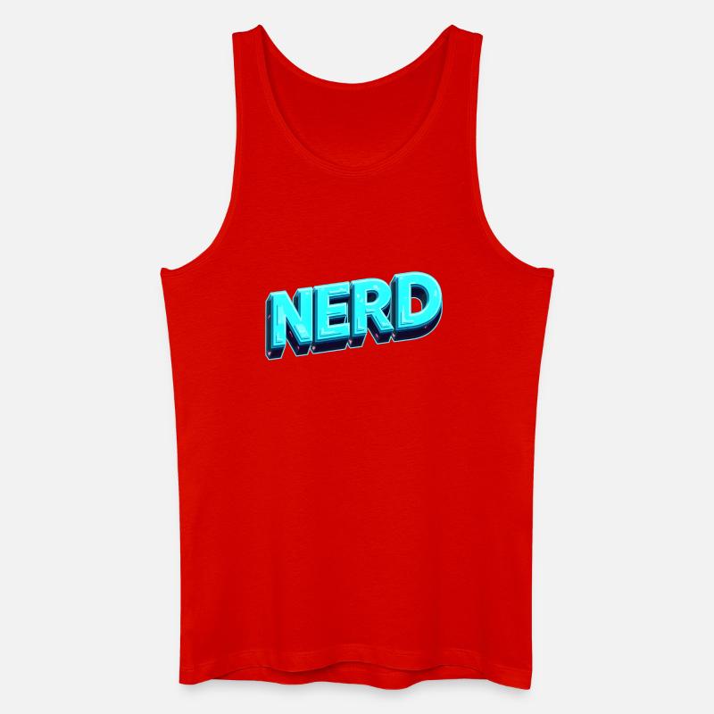 Nerd Neon 3D Retro - Männer Bio Tank Top - Rot