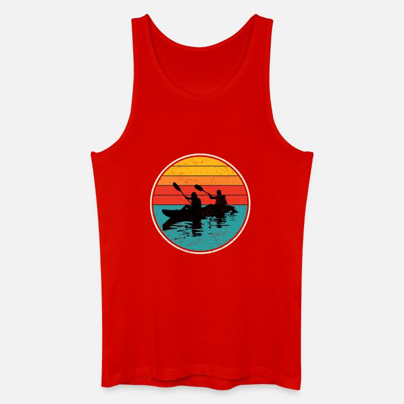 Sunset Kayak Duo Circle - Men’s Organic Tank Top - red