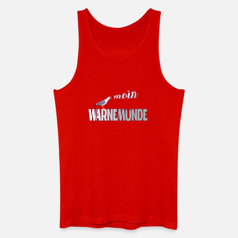 Warnemünde Möwe mit Moin Ostee - Männer Bio Tank Top - Rot