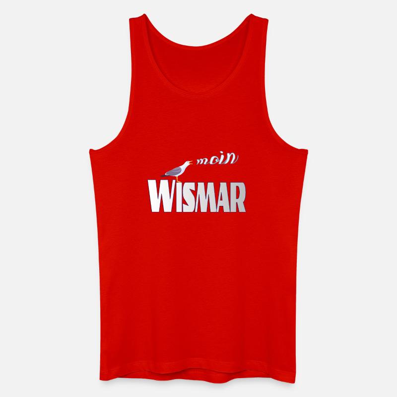 Wismar Möwe & Moin Ostsee - Männer Bio Tank Top - Rot
