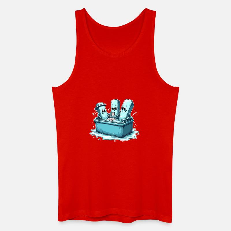 Icecube Lolly Pool Party Design - Männer Bio Tank Top - Rot