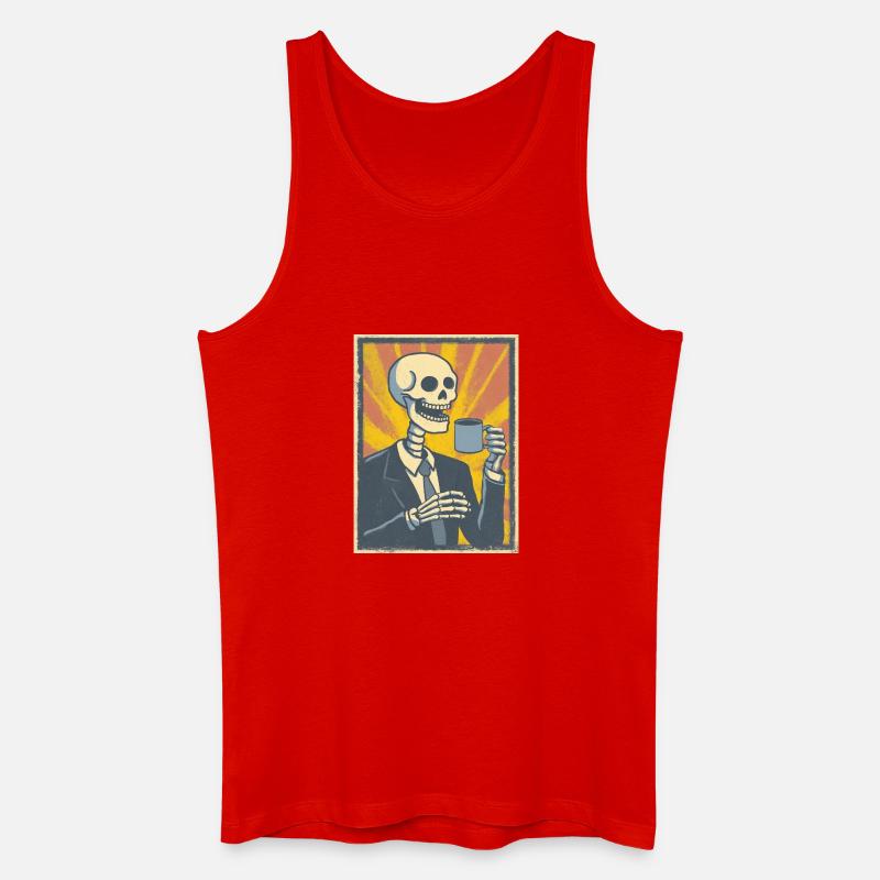 Kaffee oder Grab – was soll’s! - Männer Bio Tank Top - Rot