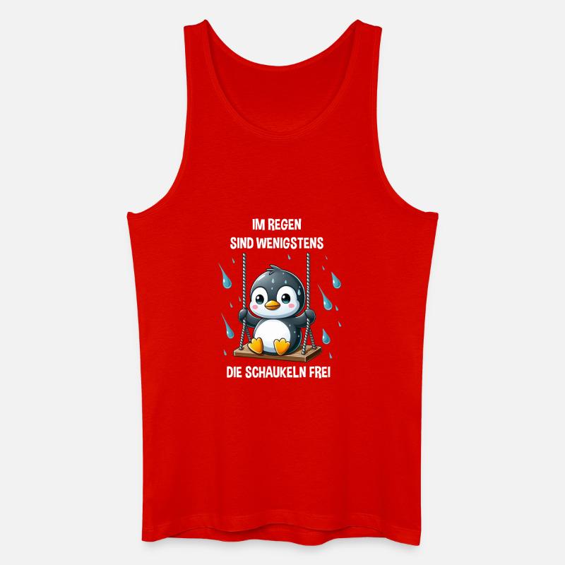 Pinguin Schaukel introvertiert melancholisch - Männer Bio Tank Top - Rot