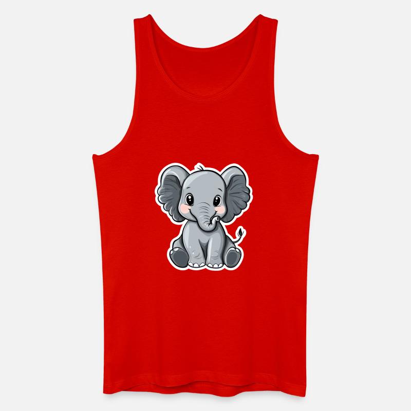 Elefant - Männer Bio Tank Top - Rot