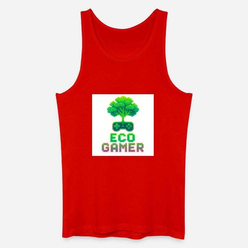 Eco Player Pixel Art - Männer Bio Tank Top - Rot