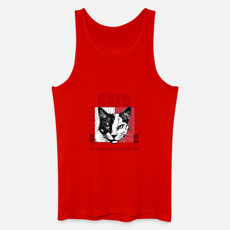 Katzenkunst mit energischem Design - Männer Bio Tank Top - Rot