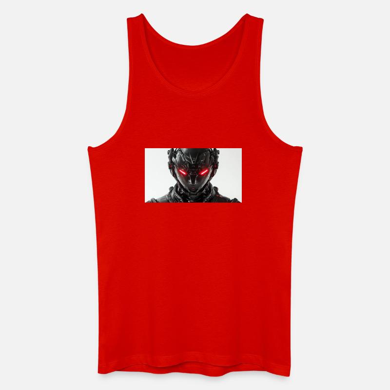 Futuristischer Roboter mit rot leuchtenden Augen - Männer Bio Tank Top - Rot