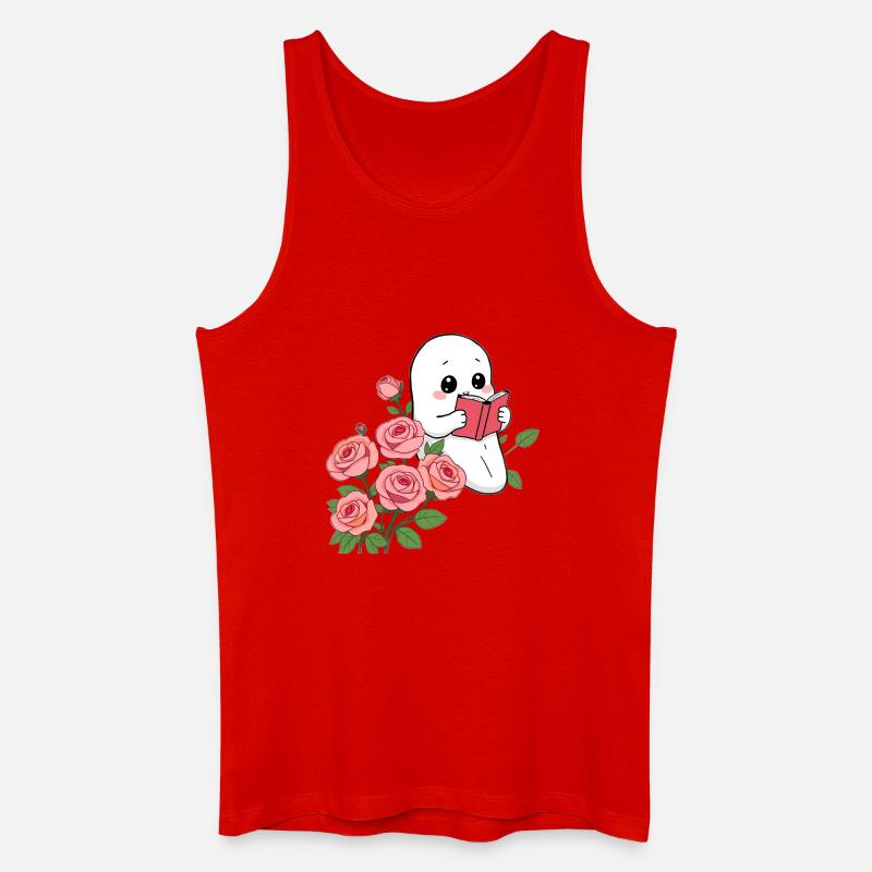 Gespenst liest ein Buch - Männer Bio Tank Top - Rot