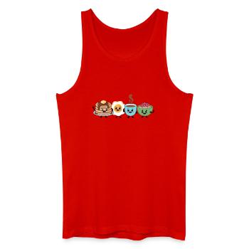 Cute Food & Beverage Breakfast Pattern - Men’s Organic Tank Top - red - Front