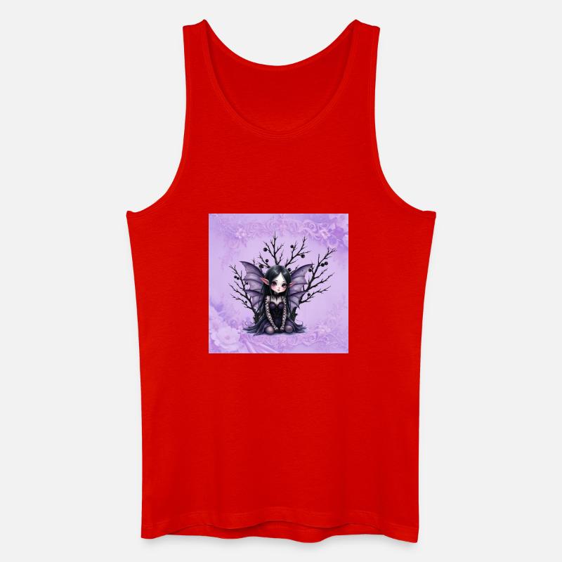 Vampir Fee Mädchen auf dunklem Baum - Männer Bio Tank Top - Rot