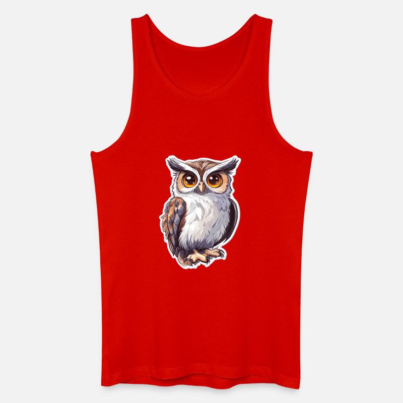 Eule - Männer Bio Tank Top - Rot
