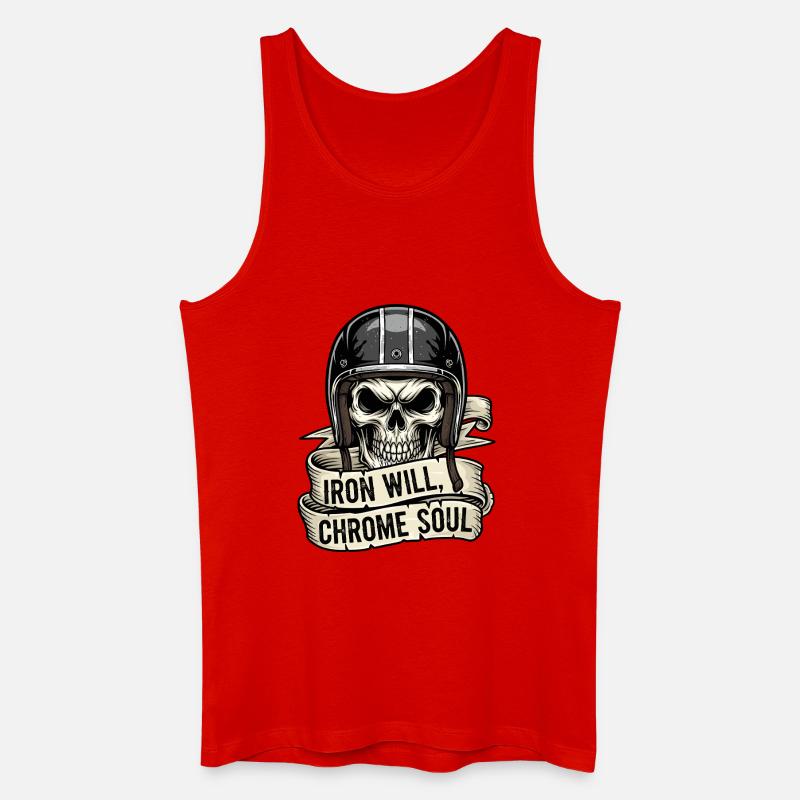Iron Will, Chrome Soul - Männer Bio Tank Top - Rot