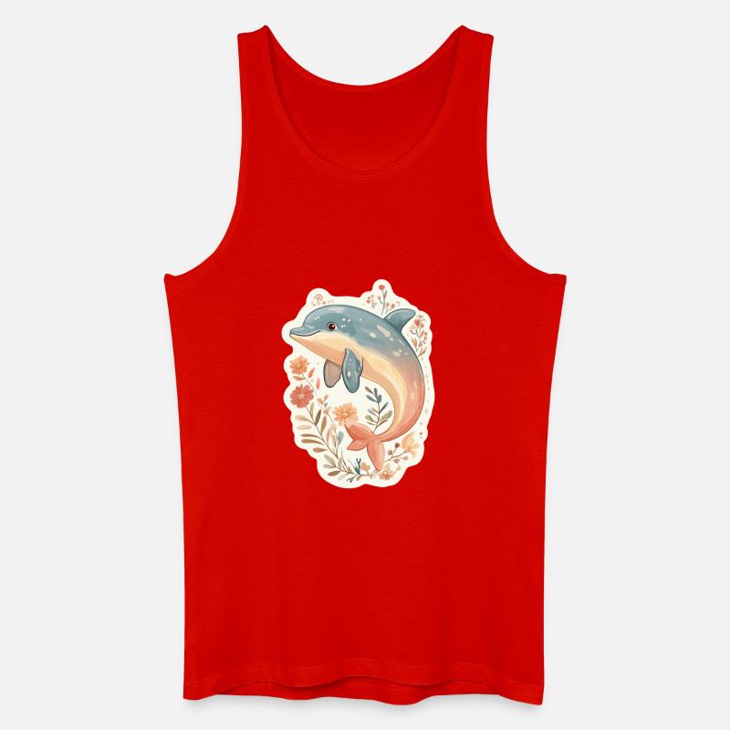 Delfin - Männer Bio Tank Top - Rot