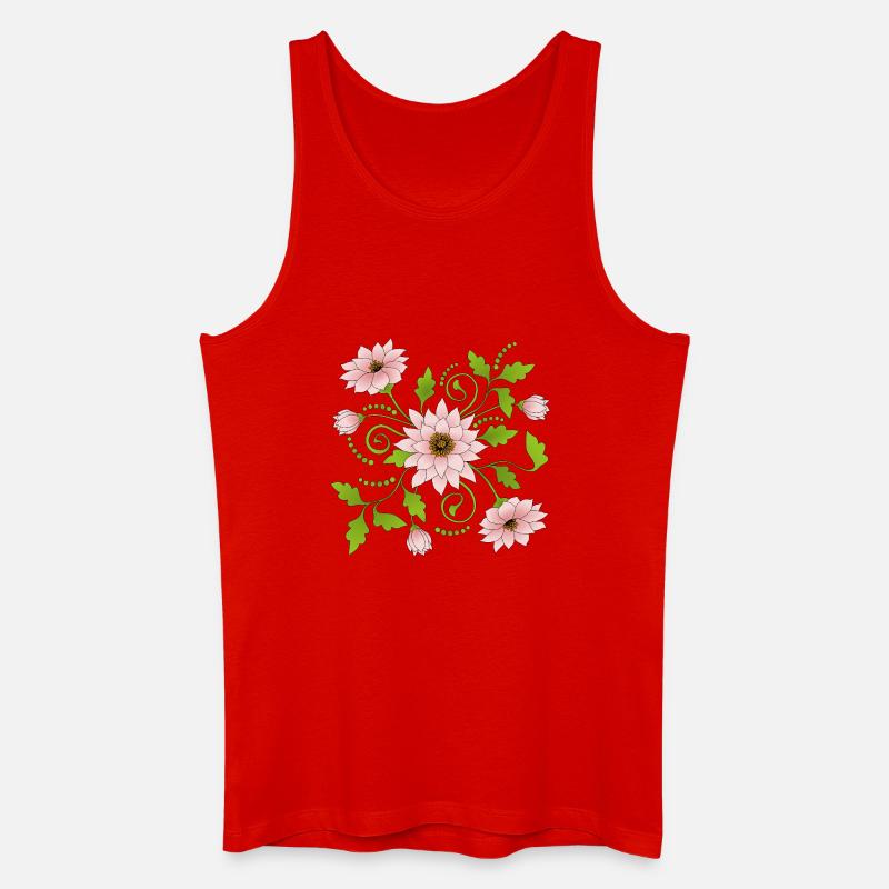 Blumen - Männer Bio Tank Top - Rot