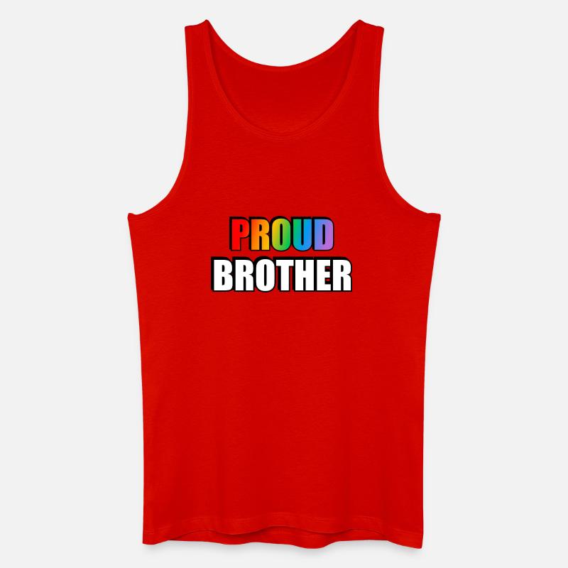 Stolzer Bruder LGBT Pride Regenbogen - Männer Bio Tank Top - Rot