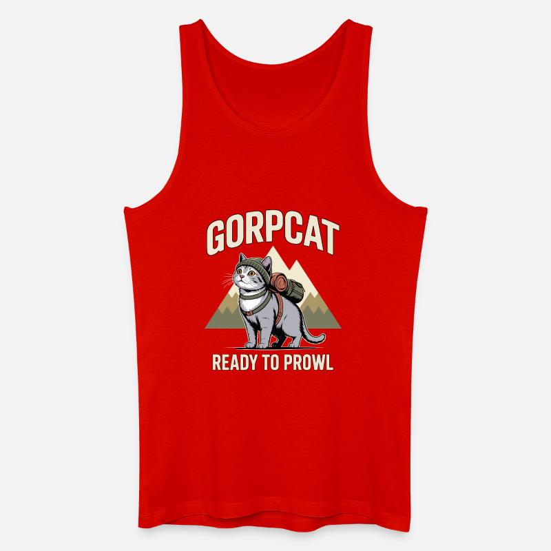 GORPCAT bereit zum Schleichen Wanderkatze - Männer Bio Tank Top - Rot