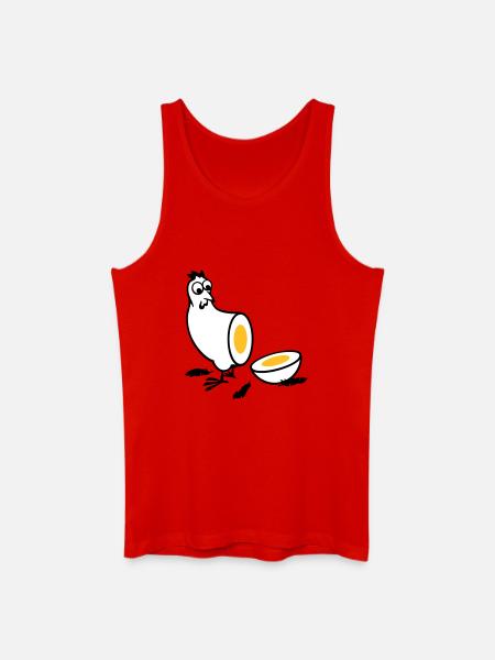 Huhn oder Ei - Männer Bio Tank Top - Rot