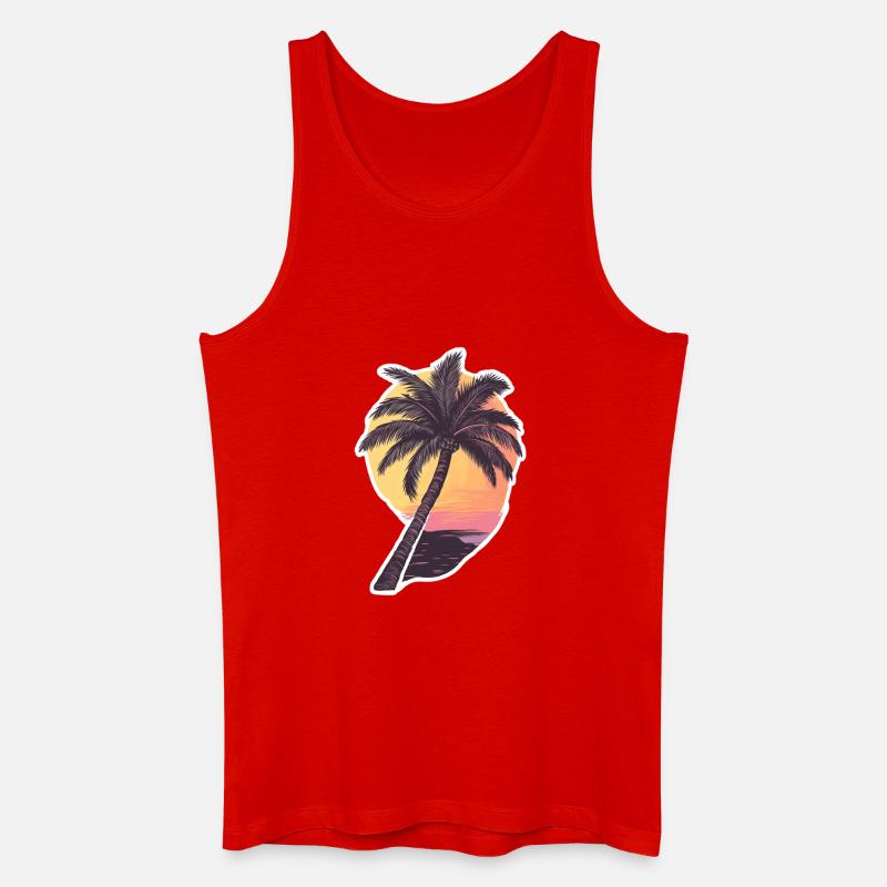 Palme - Männer Bio Tank Top - Rot