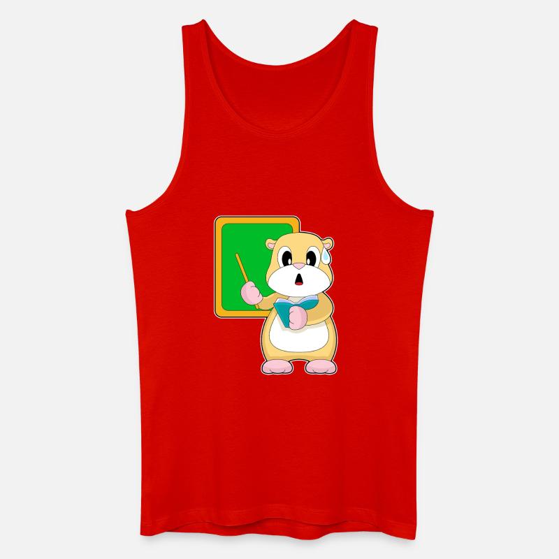 Hamster Lehrer Schultafel Schule - Männer Bio Tank Top - Rot