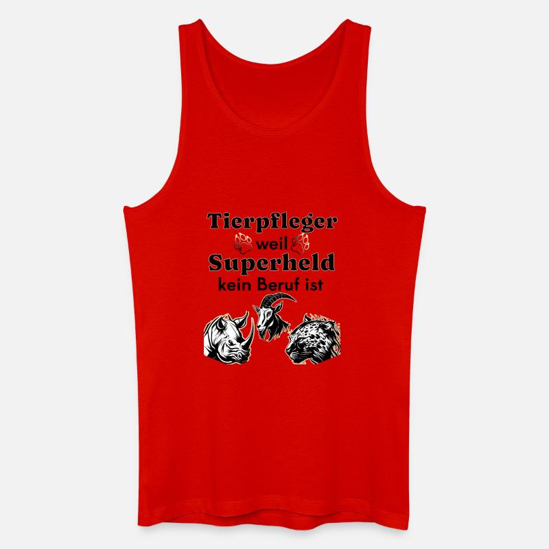 Tierpfleger weil Superheld kein Beruf ist - Männer Bio Tank Top - Rot