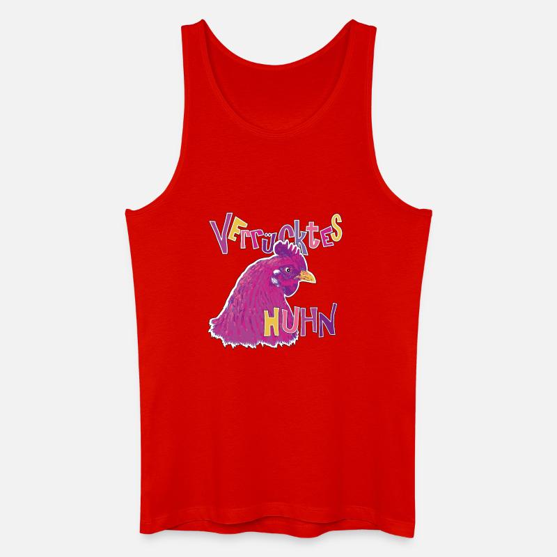 Buntes verrücktes Huhn - Männer Bio Tank Top - Rot