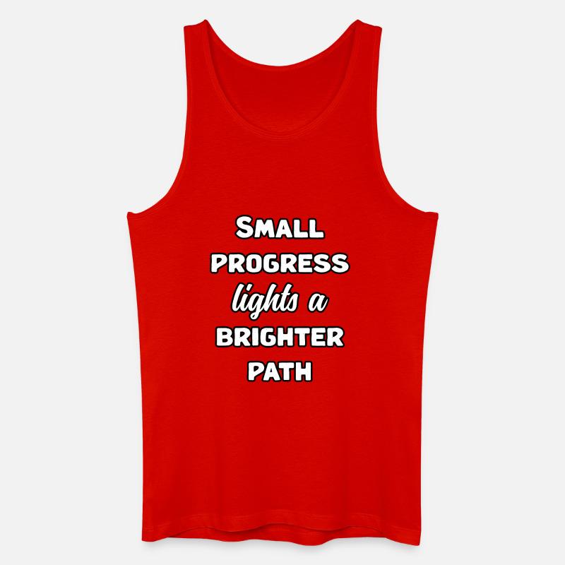Small Progress Lights A Brighter Path Message	 - Men’s Organic Tank Top - red