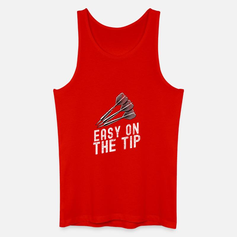 Dartscheibe mit Präzisionspfeil-Design - Männer Bio Tank Top - Rot
