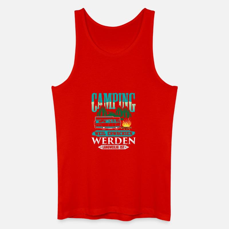 Camper Camping Wohnwagen Spruch - Männer Bio Tank Top - Rot