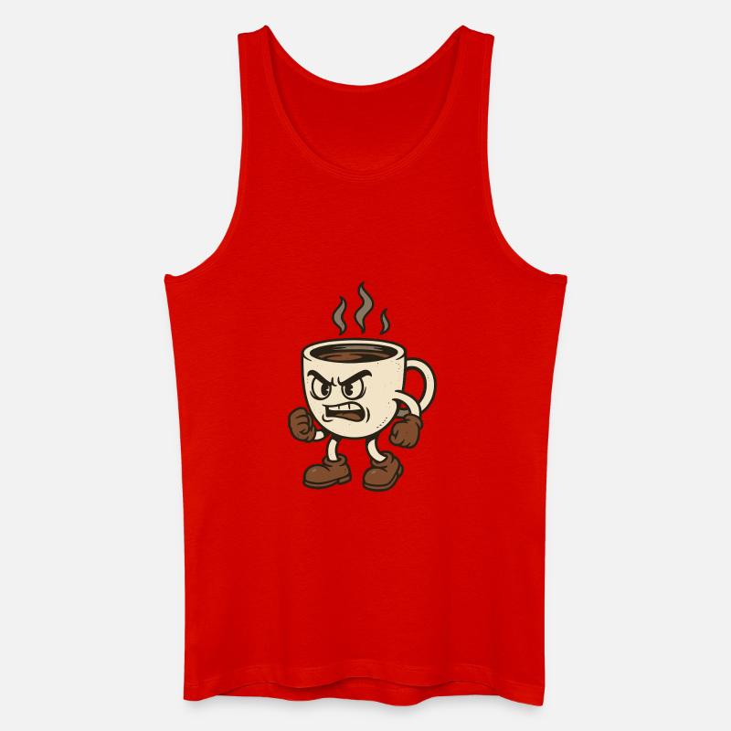 Empfindlicher Kaffeebecher mit Kampfpose - Männer Bio Tank Top - Rot