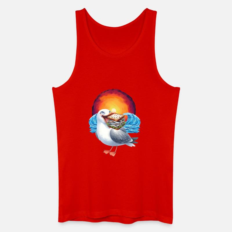 maritim Möwe Möwen Sandwich - Männer Bio Tank Top - Rot
