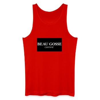 Logo beau Gosse certifié - Débardeur bio Homme - rouge - Devant