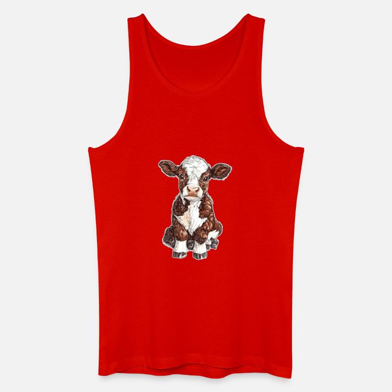 Kuh - Männer Bio Tank Top - Rot