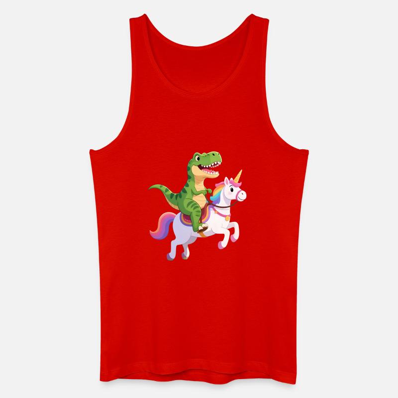 T-Rex auf Einhorn – Fantasy Clash - Männer Bio Tank Top - Rot
