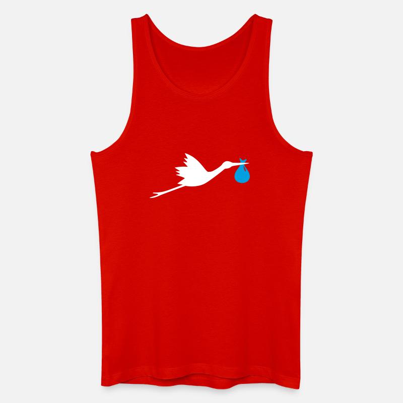Storch Klapperstorch Junge - Männer Bio Tank Top - Rot