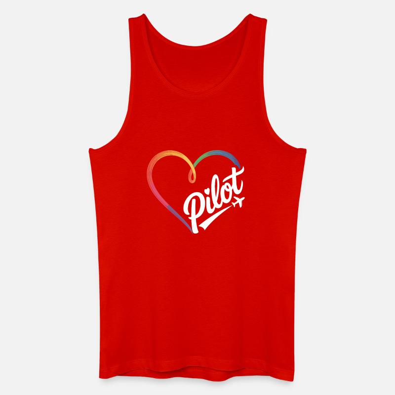 Pilot Herz - Männer Bio Tank Top - Rot
