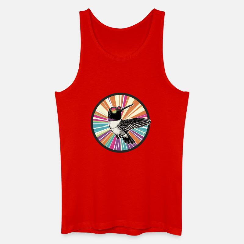 Vibranter Kolibri mit Farbexplosion - Männer Bio Tank Top - Rot