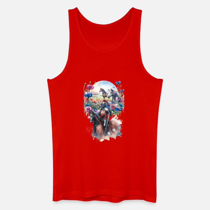 Ritter Märchen Pferd Kinder Mittelalter - Männer Bio Tank Top - Rot