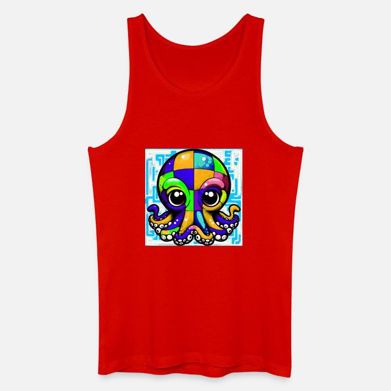 Krake - Männer Bio Tank Top - Rot