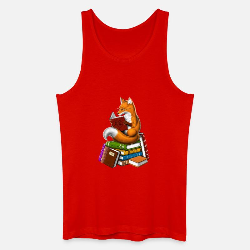Fuchs liest ein Buch - Männer Bio Tank Top - Rot
