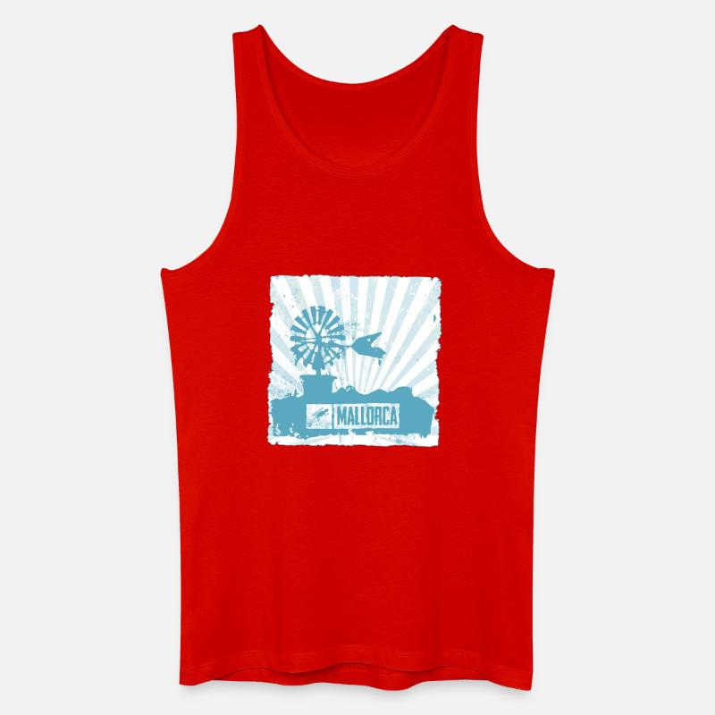 Mallorca Windmühle und Design - Männer Bio Tank Top - Rot