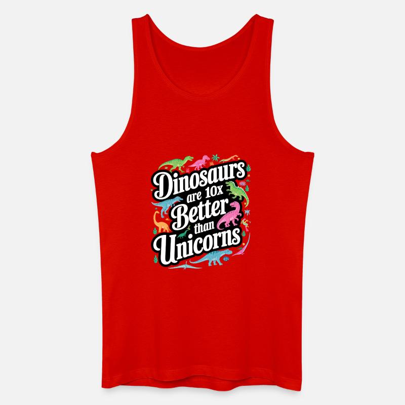 Dinosaurier überstrahlen Einhörner hell - Männer Bio Tank Top - Rot
