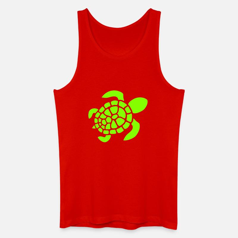 Turtle Logo Turtle Shell Pattern Icon - Men’s Organic Tank Top - red